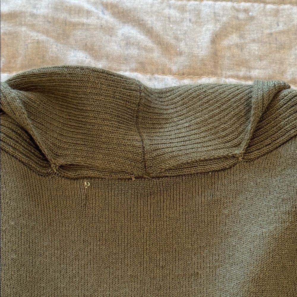 Long Open-Front Cardigan; olive green size large - Picture 11 of 11